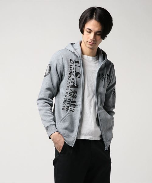 VIBGYOR(ヴィブジョー)の「VIBGYOR Select/ バイカープリントジップパーカー (RM)(パーカー・メンズ・ブラック/ネイビー/グレー/カーキ・MEDIUM/LARGE/X-LARGE)」の3枚目の写真