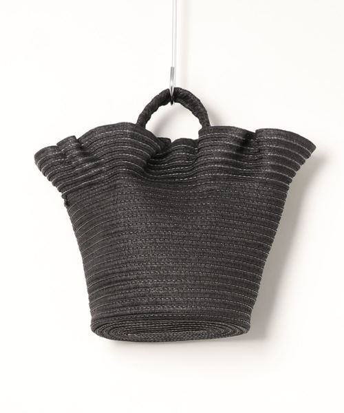 KOBE LETTUCE（コウベレタス）の「ラッフルフリルペーパーカゴバッグ（かごバッグ・レディース・ベージュ/レッド/ネイビー/ブラック・FREE）」の12枚目の写真