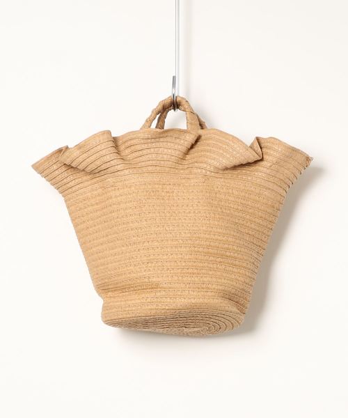 KOBE LETTUCE（コウベレタス）の「ラッフルフリルペーパーカゴバッグ（かごバッグ・レディース・ベージュ/レッド/ネイビー/ブラック・FREE）」の8枚目の写真