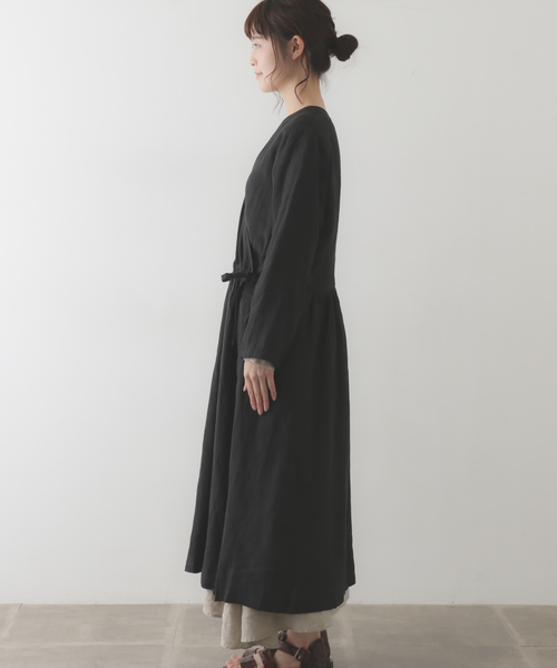 maison de soil（メゾンドソイル）の「SOIL　LINEN CACHE COEUR DRESS（ワンピース・レディース・レッド/オフホワイト/ブラック・2）」の7枚目の写真