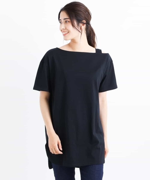 a.v.v（アーヴェヴェ）の「ワンショルチュニックカットソー（Tシャツ/カットソー・レディース・ブラック/ベージュ/カーキ・40/38/42/36/34）」の17枚目の写真