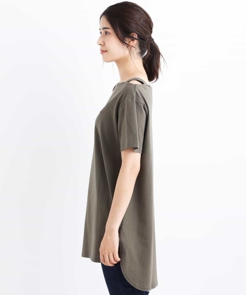 a.v.v（アーヴェヴェ）の「ワンショルチュニックカットソー（Tシャツ/カットソー・レディース・ブラック/ベージュ/カーキ・40/38/42/36/34）」の12枚目の写真