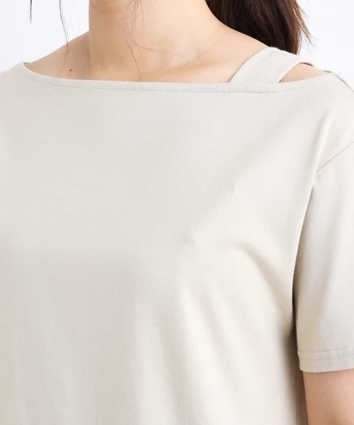 a.v.v（アーヴェヴェ）の「ワンショルチュニックカットソー（Tシャツ/カットソー・レディース・ブラック/ベージュ/カーキ・40/38/42/36/34）」の4枚目の写真