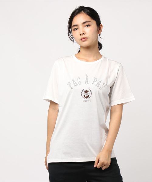 IENA（イエナ）の「college ロゴTシャツ◆（Tシャツ/カットソー・レディース・ホワイト/チャコールグレー/キャメル・FREE）」の8枚目の写真