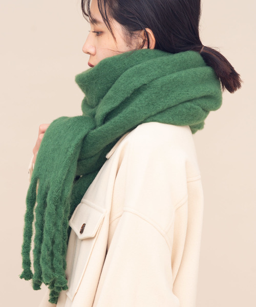 Aunt Marie's(アントマリーズ)の「ボリュームマフラー / AUNT MARIE'S(マフラー・レディース・ブラック/ダークグリーン/ダークブラウン/ベージュ/ピンク/オレンジ/アイボリー/エメラルド/キャメル/グレイッシュブルー/ライトグレー/ライトブルー/グレー/マスタード/ライトグリーン/ライトパープル/ネイビー/パープル/モカ/ブルーグレー/グリーン/イエロー/ライトブルーグレー/コーラル/スモークピンク/グレイッシュベージュ/モスグリーン/ライム/ブルー/レッド・FREE)」の11枚目の写真