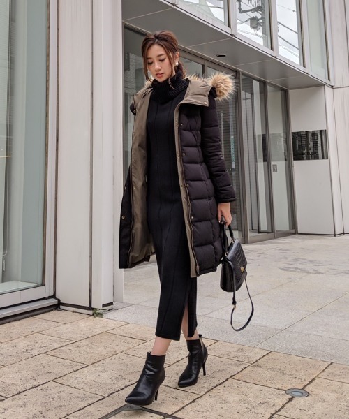 セール リバーシブルストレッチダウンコート ダウンジャケット コート Rienda リエンダ のファッション