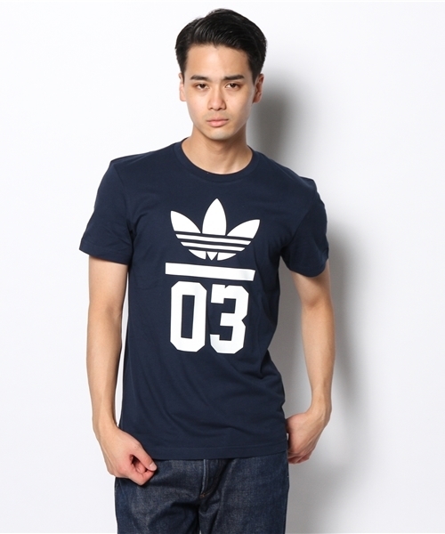 adidas Originals(アディダスオリジナルス)の「アディダス オリジナルス adidas Originals 3FOIL TEE(Tシャツ/カットソー・メンズ・ネイビー・SMALL/LARGE/X-LARGE/MEDIUM)」の1枚目の写真