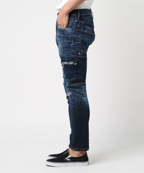 DSQUARED2（ディースクエアード）の「Pants 5 Pockets /Rip Off Wash /Tidy Biker Jean /0201（デニムパンツ・メンズ・インディゴブルー・44/46/48/50/42）」の2枚目の写真