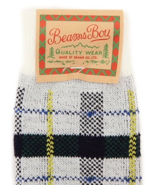 BEAMS BOY（ビームスボーイ）の「BEAMS BOY / チェック クルー（ソックス/靴下・レディース・ホワイト/グレー/レッド・ONE SIZE）」の14枚目の写真