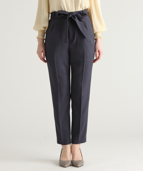 Tiara（ティアラ）の「麻調センタープレスパンツ（その他パンツ・レディース・アイボリー/チャコールグレー/ダークグリーン/ピンク・S/M/L）」の5枚目の写真