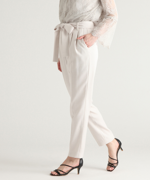 Tiara（ティアラ）の「麻調センタープレスパンツ（その他パンツ・レディース・アイボリー/チャコールグレー/ダークグリーン/ピンク・S/M/L）」の18枚目の写真