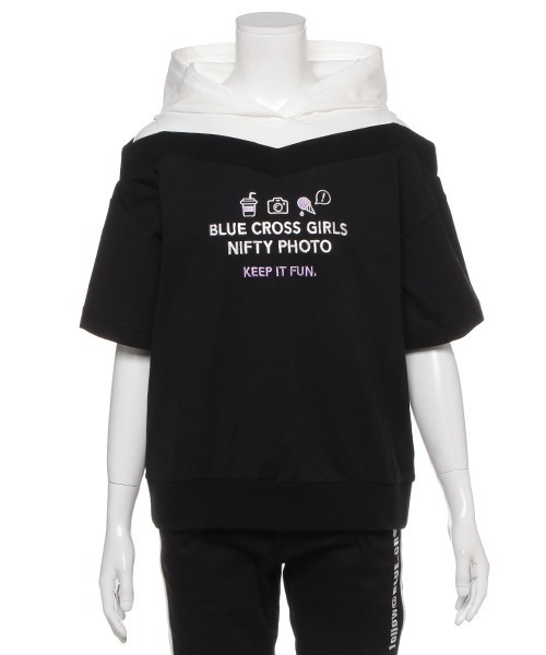 セール レイヤード風パーカー半袖tシャツ パーカー Blue Cross Girls ブルークロスガールズ のファッション通販 Zozotown