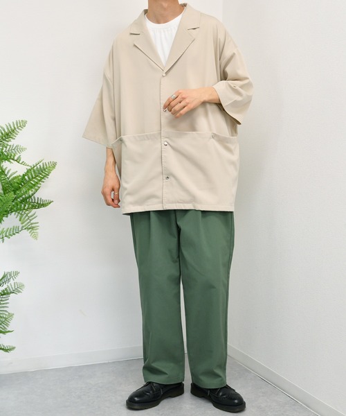 kutir（クティール）の「ビッグポケットオープンカラーシャツブルゾン（ブルゾン・メンズ・ネイビー/オフホワイト/ダークブルー・MEDIUM/LARGE）」の19枚目の写真