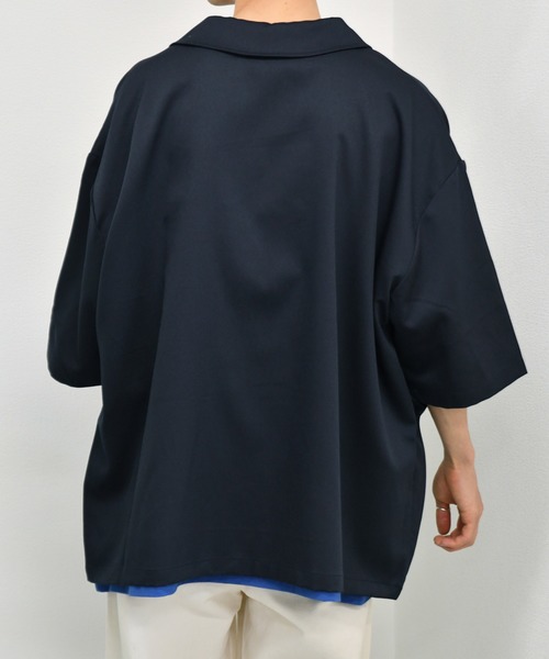 kutir（クティール）の「ビッグポケットオープンカラーシャツブルゾン（ブルゾン・メンズ・ネイビー/オフホワイト/ダークブルー・MEDIUM/LARGE）」の7枚目の写真