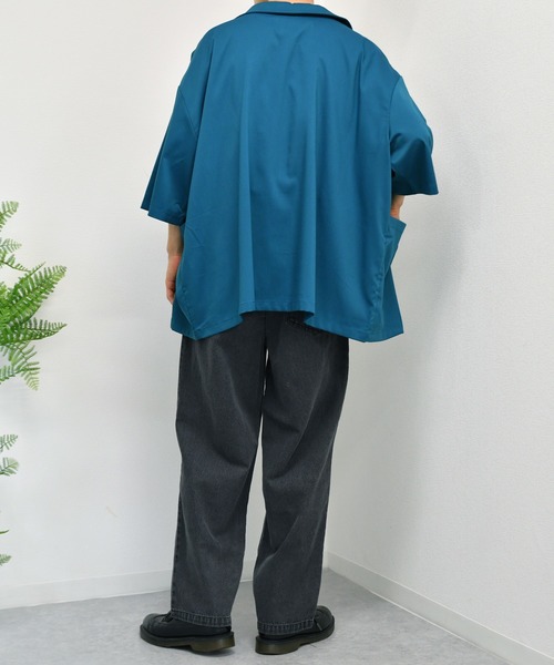 kutir（クティール）の「ビッグポケットオープンカラーシャツブルゾン（ブルゾン・メンズ・ネイビー/オフホワイト/ダークブルー・MEDIUM/LARGE）」の12枚目の写真
