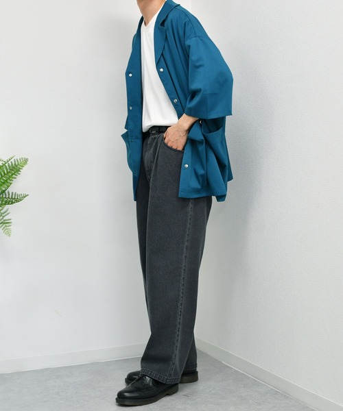 kutir（クティール）の「ビッグポケットオープンカラーシャツブルゾン（ブルゾン・メンズ・ネイビー/オフホワイト/ダークブルー・MEDIUM/LARGE）」の13枚目の写真