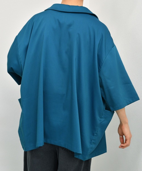 kutir（クティール）の「ビッグポケットオープンカラーシャツブルゾン（ブルゾン・メンズ・ネイビー/オフホワイト/ダークブルー・MEDIUM/LARGE）」の16枚目の写真