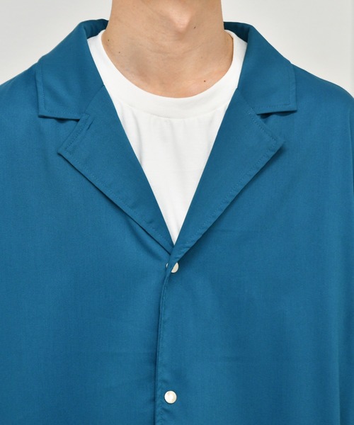 kutir（クティール）の「ビッグポケットオープンカラーシャツブルゾン（ブルゾン・メンズ・ネイビー/オフホワイト/ダークブルー・MEDIUM/LARGE）」の18枚目の写真