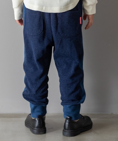MAKE YOUR DAY(メイクユアデイ)の「裾リブ切替インディゴスウェットパンツ■80~140cm(スウェットパンツ・キッズ・ネイビー/ブルー・90/100/110/120/80/130/140)」の17枚目の写真