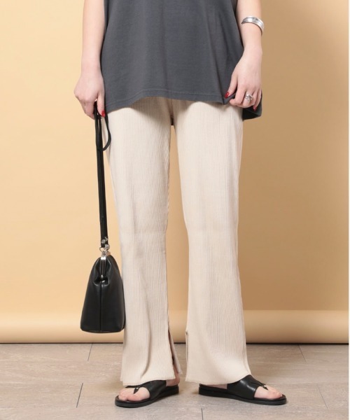 FREAK'S STORE（フリークスストア）の「リブイージーパンツ（その他パンツ・レディース・ブラック/ナチュラル/ブラウン・マルチサイズ）」の3枚目の写真