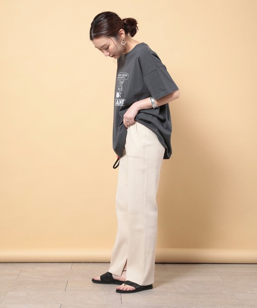 FREAK'S STORE（フリークスストア）の「リブイージーパンツ（その他パンツ・レディース・ブラック/ナチュラル/ブラウン・マルチサイズ）」の6枚目の写真