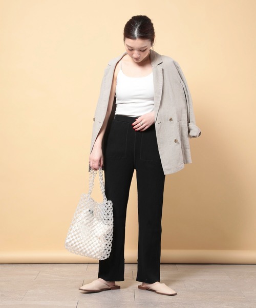 FREAK'S STORE（フリークスストア）の「リブイージーパンツ（その他パンツ・レディース・ブラック/ナチュラル/ブラウン・マルチサイズ）」の9枚目の写真