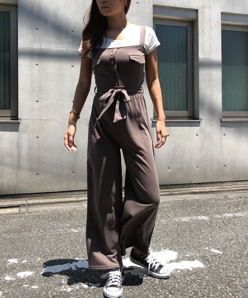 meJane（ミージェーン）の「ウエストマークサロペット（サロペット