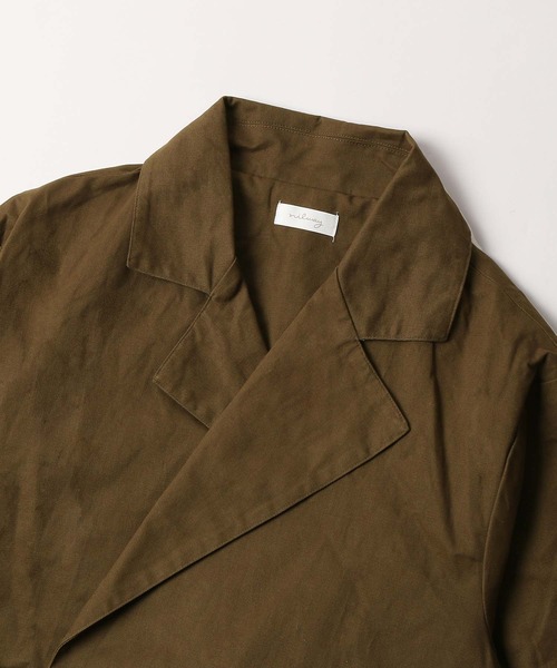 NILWAY（ニルウェイ）の「オーバーサイズピーチツイルタイロッケンコート（チェスターコート・メンズ・ブラウン/ブラック/グレイッシュブルー/カーキ/ベージュ・MEDIUM/LARGE）」の7枚目の写真