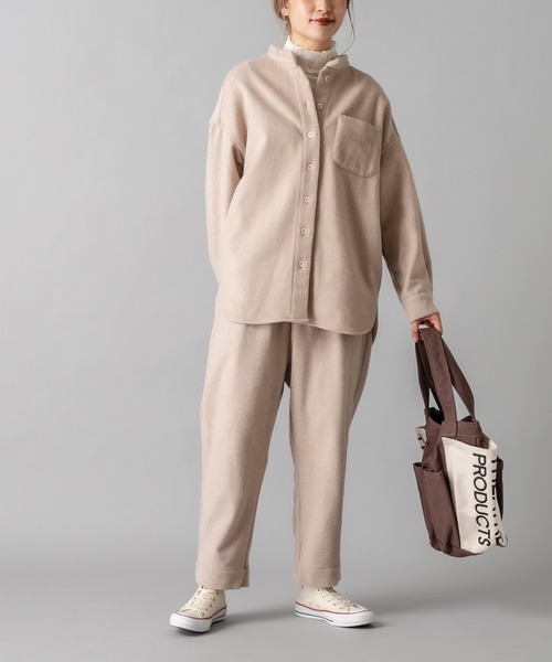 PUAL CE CIN（ピュアルセシン）の「JAPAN MADE／日本製シャツジャケット（シャツ/ブラウス・レディース・ライトベージュ/ブラウン・FREE）」の6枚目の写真