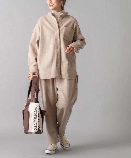 PUAL CE CIN（ピュアルセシン）の「JAPAN MADE／日本製シャツジャケット（シャツ/ブラウス・レディース・ライトベージュ/ブラウン・FREE）」の8枚目の写真