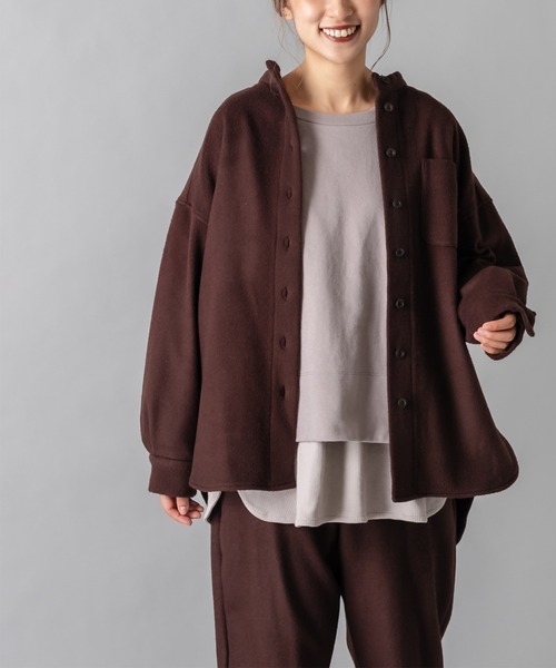 PUAL CE CIN（ピュアルセシン）の「JAPAN MADE／日本製シャツジャケット（シャツ/ブラウス・レディース・ライトベージュ/ブラウン・FREE）」の14枚目の写真