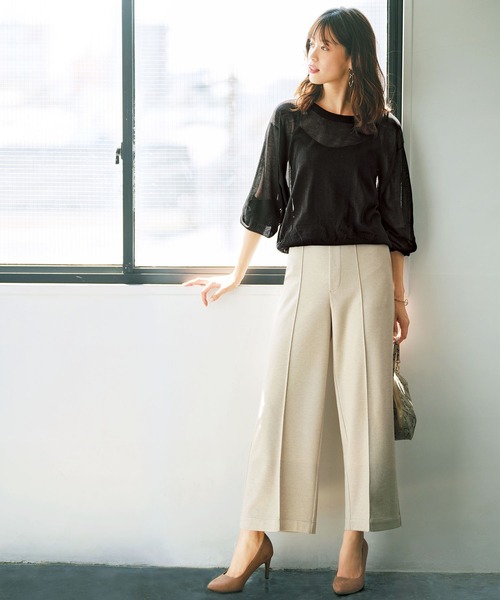 GeeRA(ジーラ)の「シアーニットプルオーバー(ニット/セーター・レディース・ブラック/ライトベージュ/グリーン・XX-LARGE/MEDIUM/LARGE/X-LARGE/SMALL)」の8枚目の写真