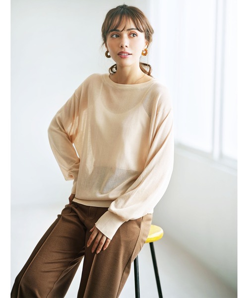 GeeRA(ジーラ)の「シアーニットプルオーバー(ニット/セーター・レディース・ブラック/ライトベージュ/グリーン・XX-LARGE/MEDIUM/LARGE/X-LARGE/SMALL)」の12枚目の写真