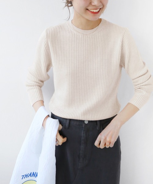 JOURNAL STANDARD relume(ジャーナルスタンダード レリューム)の「CASHFEELクルーネックプルオーバー◆(ニット/セーター・レディース・カーキ/ピンク/ピンク系その他/ベージュ/アイボリー・FREE)」の2枚目の写真