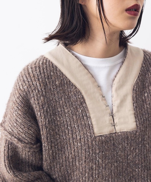 khakito（カーキト）の「ベルギー軍 ハーフジップアレンジニット