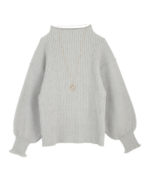 axes femme（アクシーズファム）の「ＮＣ付ボリューム袖ニット（ニット/セーター・レディース・グレー/ブルー/ブラック・MEDIUM）」の2枚目の写真