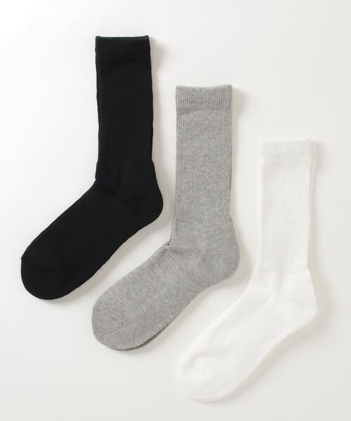 FRUIT OF THE LOOM(フルーツオブザルーム)の「【FRUIT OF THE LOOM】シンプルロゴクルーソックス(ソックス/靴下・メンズ・マルチ/ホワイト/ブラック・S/M)」の6枚目の写真