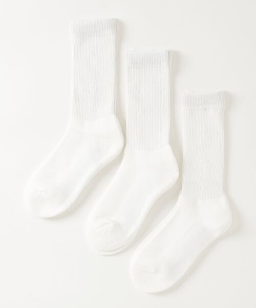 FRUIT OF THE LOOM(フルーツオブザルーム)の「【FRUIT OF THE LOOM】シンプルロゴクルーソックス(ソックス/靴下・メンズ・マルチ/ホワイト/ブラック・S/M)」の7枚目の写真