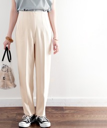 classicalelf | ウエストきゅっ！タック風デザインセンタープレステーパードパンツ(スラックス)