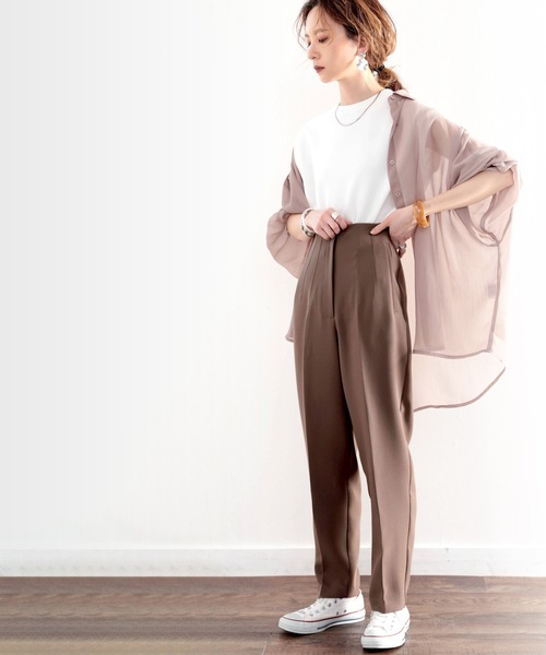 classicalelf（クラシカルエルフ）の「ウエストきゅっ！タック風デザインセンタープレステーパードパンツ（スラックス・レディース・ホワイト系その他/ブラック/グリーン系その他・LARGE/X-LARGE/SMALL/MEDIUM）」の15枚目の写真