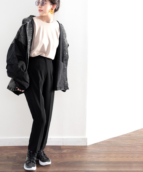 classicalelf（クラシカルエルフ）の「ウエストきゅっ！タック風デザインセンタープレステーパードパンツ（スラックス・レディース・ホワイト系その他/ブラック/グリーン系その他・LARGE/X-LARGE/SMALL/MEDIUM）」の17枚目の写真