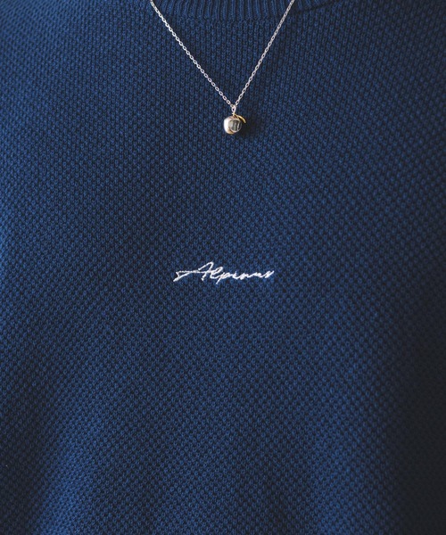 Alpinus(アルピナス)の「鹿の子編み ルーズサマーニットTシャツ(Tシャツ/カットソー・メンズ・グレイッシュベージュ/ブラウン/ネイビー/ブルー/グリーン/ブラック・SMALL/MEDIUM)」の16枚目の写真