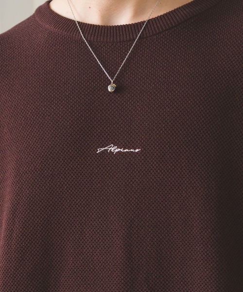 Alpinus(アルピナス)の「鹿の子編み ルーズサマーニットTシャツ(Tシャツ/カットソー・メンズ・グレイッシュベージュ/ブラウン/ネイビー/ブルー/グリーン/ブラック・SMALL/MEDIUM)」の12枚目の写真