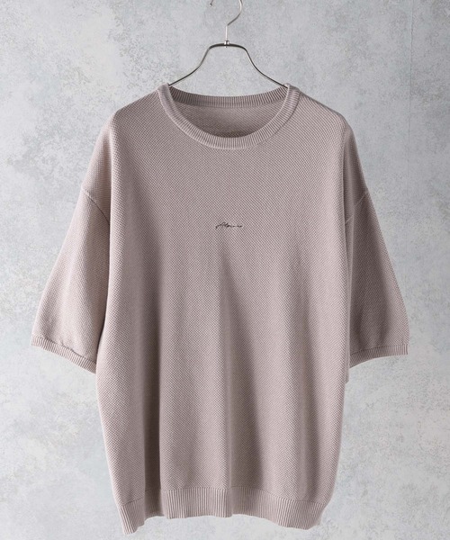 Alpinus(アルピナス)の「鹿の子編み ルーズサマーニットTシャツ(Tシャツ/カットソー・メンズ・グレイッシュベージュ/ブラウン/ネイビー/ブルー/グリーン/ブラック・SMALL/MEDIUM)」の22枚目の写真