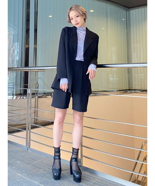 エモダ EMODA SINGLE BLAZER JK （ネイビー） -靴＆ファッション