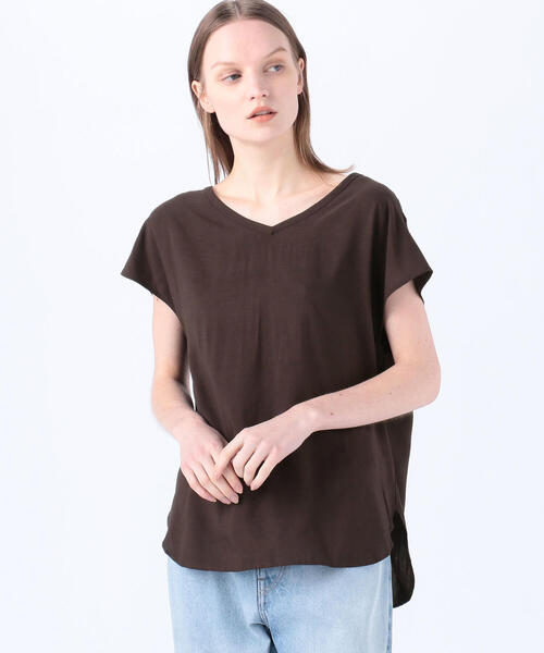 GALERIE VIE ウォッシャブルレーヨン Vネックプルオーバー 定価17600円 ノースリーブ ブラウス ブラウン ギャルリーヴィー 5-0601S 249327 GALERIE VIE(ギャルリーヴィー) / 21SS/ウォッシャブルレーヨンV