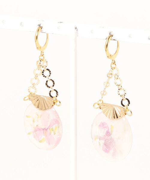 tone(トーン)の「【chiguhagu】ゆれるお花ピアス (MA)(ピアス(両耳用)・レディース・ピンク・FREE)」の3枚目の写真