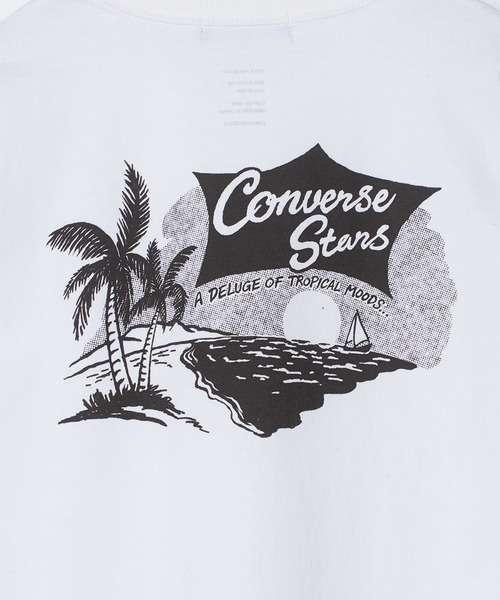 CONVERSE STARS(コンバーススターズ)の「スーベニア風ビーチイラストTシャツ(Tシャツ/カットソー・メンズ・ホワイト/ブラック・LARGE/MEDIUM)」の10枚目の写真