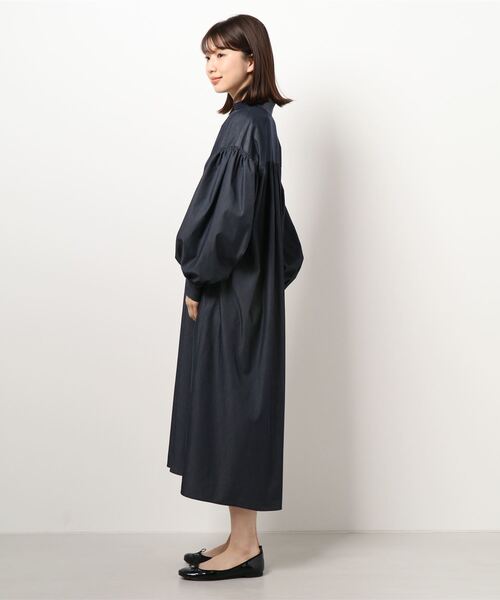 極美品　イエナ　デニムライク　スキッパーボリュームシャツワンピース　大きい 極美品♪イエナ ライトデニム ロングシャツワンピース 近年