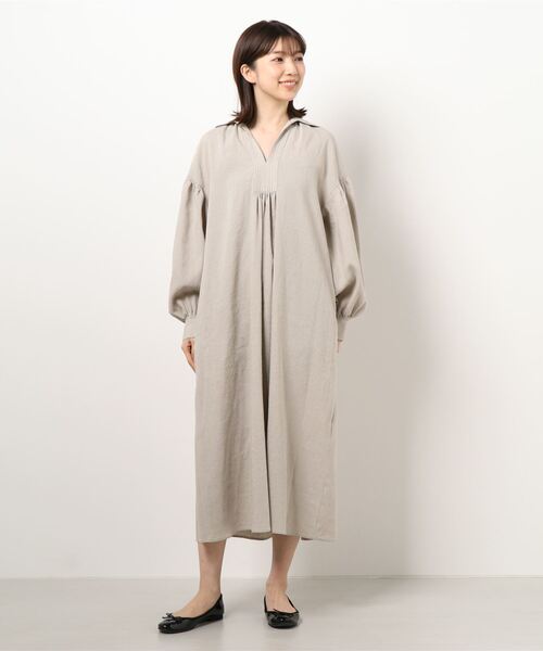 極美品　イエナ　デニムライク　スキッパーボリュームシャツワンピース　大きい セール】スキッパーボリュームワンピース◇（ワンピース）｜IENA